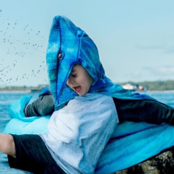 New w/Tag-Great Pretenders Blue `Cape Dinosaur - Pterodactyl Hooded - Picture 16 of 16